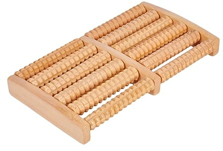 KOCKSHION Holzrollenmassagegerät zur Fußmassage und Muskelentspannung mit 6 Reihen Fußmassagegerät zur Linderung von Müden Füßen und Triggerpunkt Massage