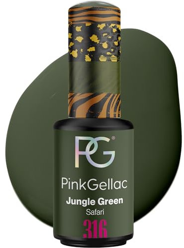 Pink Gellac Gel Nagellack UV - 316 Jungle Green 8 ml - Gelnagellack für UV Lampe - Grün - Einfache Anwendung Nail Polish für 14 Tage Salonqualität - Veganer Gellack Made in Holland
