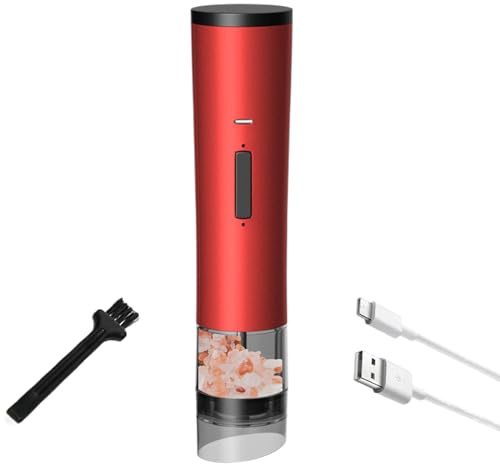 Macinapepe ricaricabile, macinasale ricaricabile, con ricarica USB, macinasale elettrico, multifunzionale, adatto per pepe, cumino e altre spezie per cereali solidi