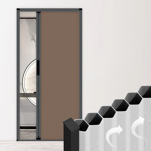 Generisch Schiebetür Falttür Falttüren Innentüren Falttür Ohne Bohren, 198 cm Hohe Waben-Ziehharmonika-Falttüren Für Wohnraum/Küche/Badezimmer, Verdunkelungs-Raumteilertor Mit Griff(130X202CM)