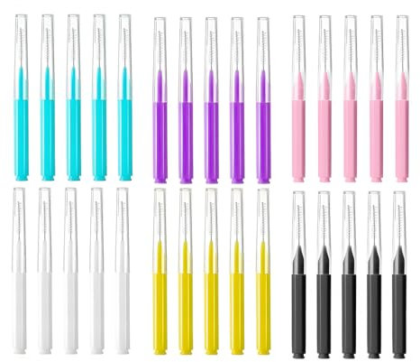 30 pièces brosse interdentaire, nettoyeur interdentaire cou flexible pour nettoyer l'espace entre les dents (6 couleurs)