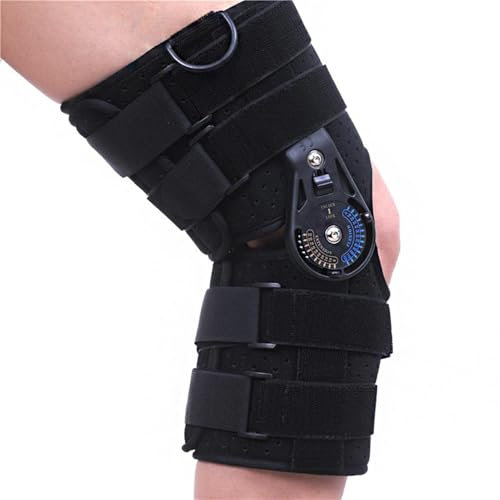DLAZUM Rodillera ortopédica con bisagras para varo valgo, Rodillera Ajustable, estabilizador de Rodilla, Soportes ortopédicos para piernas para Hombres y Mujeres, Liga,One Color-M