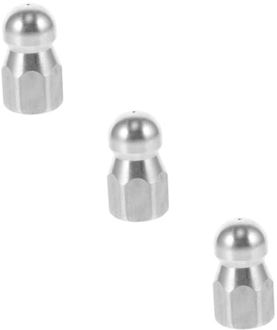 HANABASS 3 Piezas Boquilla de Presión Limpiar Tuberías Accesorio de Inoxidable Desatascar Desagües Mangueras Limpieza