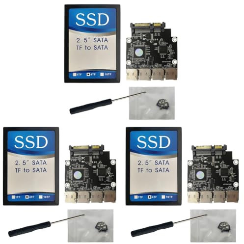 Kexpery Adattatore SATA a 4 porte per schede di memoria TF SD compatibile con Raid 0 per dischi rigidi SSD HDD