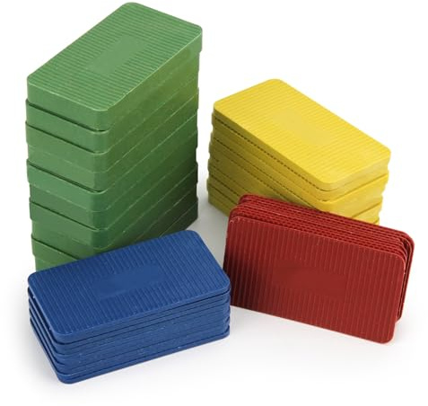 Spesh 40 separadores de plástico, 75 x 40 mm, arandelas de plástico, cuñas de plástico, bloques espaciadores en los tamaños: 1,5, 3, 5, 10 mm