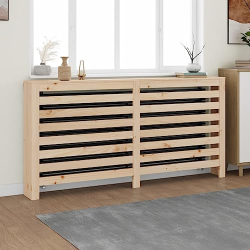 Cache-radiateur en bois de pin massif – Cache-radiateur pour décoration de salon, 168,9 x 19,1 x 84,1 cm – Radiateur chauffant en bois durable