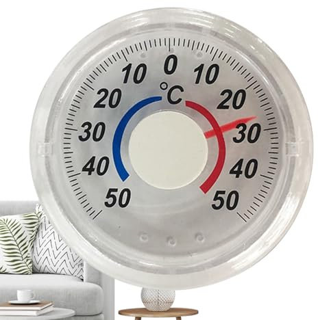 Zyntora Termometro da Esterno | Termometro Analogico da Finestra con | Facile da Leggere con Misurazione | Per Studio Dormitorio Camera Appartamento