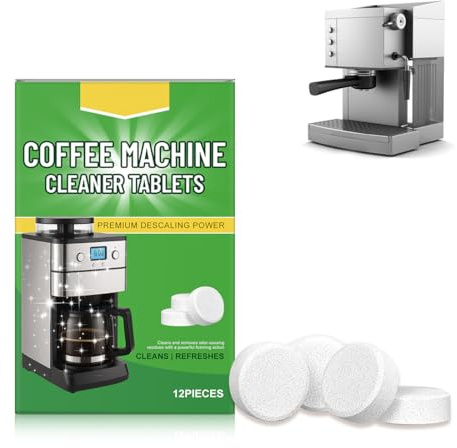 YOFDAL Tabletas de limpieza para cafetera 12 unidades | Compatible con diversas marcas populares de cafeteras | Limpieza, descalcificación y cuidado 3-en-1