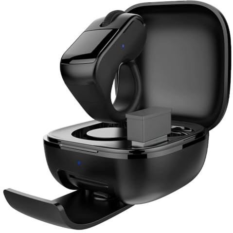 Pinafresa Kabelloser Scrollring, Air Finger Ring Maus Bluetooth Touchpad Scroller Fernbedienung für Laptop/für Kamera/Selfie Schwarz
