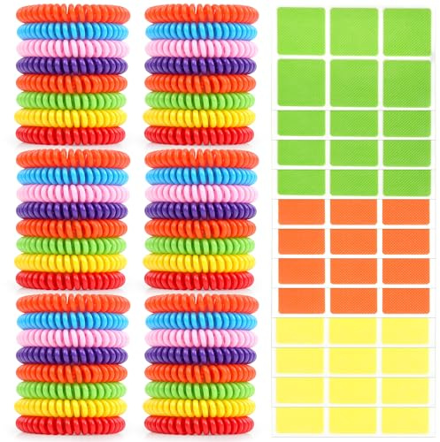 48 Pack Mosquito Repellent Bracelets with 72 Mosquito Repellent Patches, Individually Wrapped Mosquitoes Bracelets Stickers for Camping Swimming Outdoor Indoor, Deet Free
