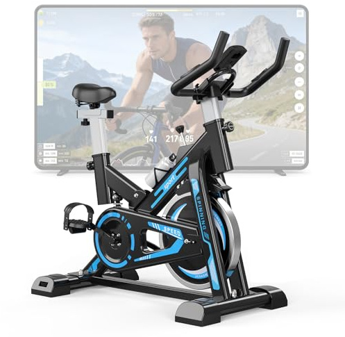 AYAYM Exercise Bike Magnetic Quiet Spin Bike Exercise with LCD Display Indoor Cycling Stationary Bike w/Phone Holder Water Bottle Equipment Cardio Training Machine 350lbs Weight Capacity