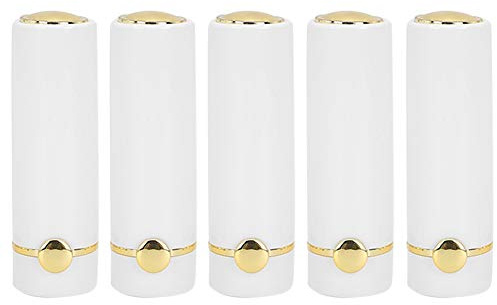 Tomt läppstiftsrör, vitt, bärbar, DIY, läppstiftsflaska, behållare, kosmetiskt verktyg, 5 stycken