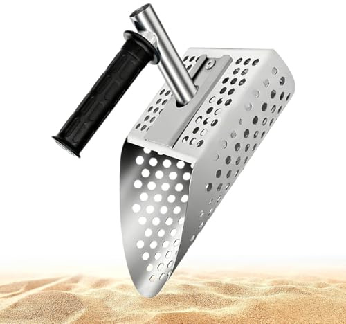 Pala da Spiaggia per Metal Detector Acciaio Inossidabile Manuale | Per Ricerca Oro su Fiume e Spiaggia Per Adulti Hobbisti e Appassionati