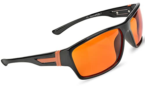 Spectra479 - 99.9% Blue Light Blocking Amber Glasses for Sleep - Medium Adult Size Nighttime Eye Wear - Special Orange Tinted Glasses Help You Sleep & Relax Your Eyes