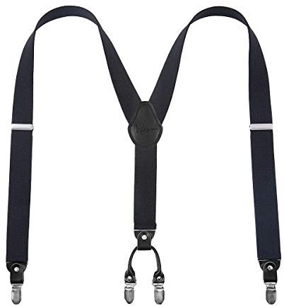 Lafayon Mens Braces Y-back suspenders for Men 35mm Color with 4 Strong Clips Heavy Duty Braces