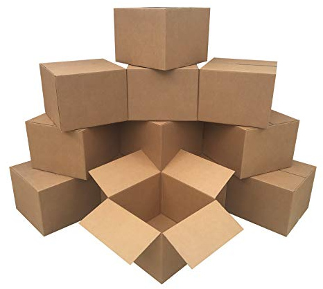 Amazon Basics Cardboard Moving Boxes for Packing and Shipping, Large Size, 20 x 20 x 15, Brown, 12-Pack