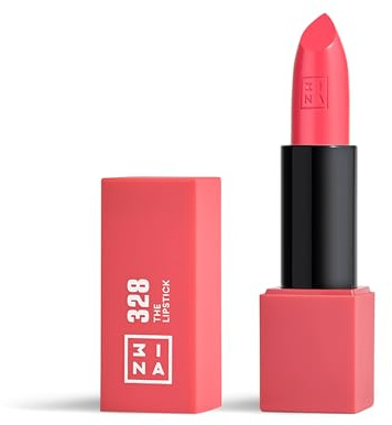3INA MAKEUP - The Lipstick 328 - Rosa Anguria - Rossetto Matte - Alta Pigmentazione - Rossetti Cremosi - Profumo di vaniglia e custodia magnetica - Lucido e Mat - Vegan - Cruelty Free