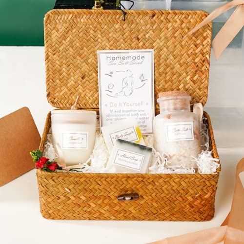 Geschenke Für Frauen Körperpflege Und Wellness | Wiederverwendbarer Geflochtener Korb Personalisierte Gestaltete Karte | Geschenkbox Beste Freundin Geburtstagsgeschenk Geschenk Mama Geschenkset Set