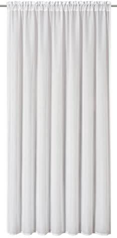Elbersdrucke Gardine mit Tunnelzug Spume 00 weiß 140x255 cm halbtransparent 201760 Vorhang für das Wohnzimmer Schlafzimmer Küche Flur Kinderzimmer, 201753, Offwhite