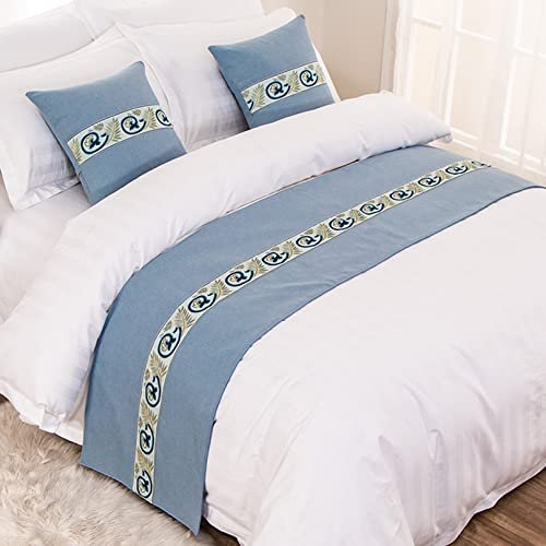 DAYDAY helper Bettläufer für Bettfüße, Streifen, Patchwork, Leinen-Bettwäsche, Dekoration, Bettschal, Bettdecke, Tagesdecke, Schutz für Hotel, Schlafzimmer, 180 x 50 cm