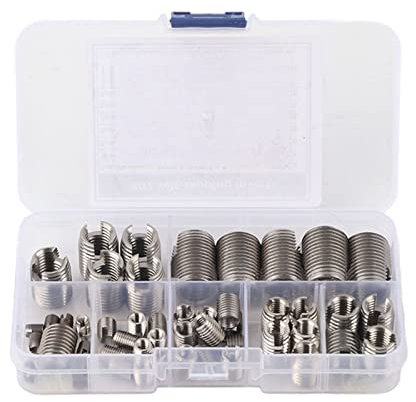gewindsatzlbch,50Pcs Stainless Steel Inner Thread Self Tapping Inserts 50 pcs Gewindeeinsätze 302 Edelstahl Innengewinde Selbstschneidende Set Reinforce Repair Tool Gewindeeinsatz Gewinde Verstärken