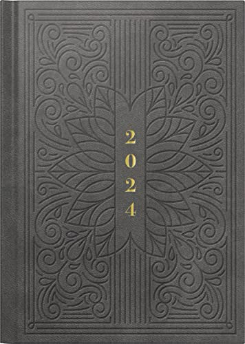 rido/idé Wochenkalender „Art Deco“ Modell futura 2 2024 2 Seiten = 1 Woche Blattgröße 14,8 x 20,8 cm anthrazit