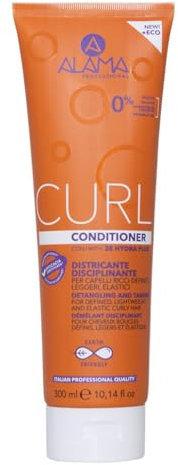 A ALAMA Professional Alama Professional Curl, Conditioner per Capelli Ricci e Mossi Definiti, Corposi ed Elastici, Districante e Disciplinante con Olio di Oliva ed Eritritolo, Anti Crespo, 500 ml