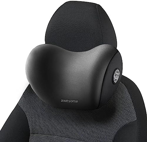 Auto-nackenkissen, Autositz-kopfstütze aus Memory-schaumstoff Mit Verstellbaren Trägern, Memory-schaumstoff und Atmungsaktivem, Abnehmbarem Bezug, Geeignet zum Fahren, Spielen, Bürositz(Black)