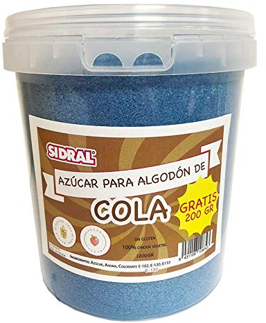 SIDRAL/COLA| Sucre Barbe à papa pour Machine/ 1200 gr (200gr. GRATUIT)…
