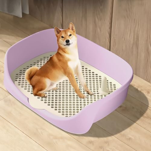 Inodoro de Entrenamiento para Perros, Meadero para Perros en Casa, Inodoro Interior para Perros, Valla Elevada, para Perros Pequeños (Color : Purple)