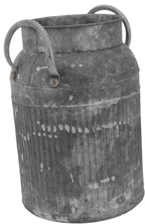 Cabilock Antique Milk Jar Flower Pot Metal Arrangement Bucket Unique Home Decor Festival Flower Holder