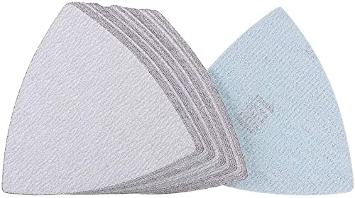 XYWHPGV Carta vetrata per levigatrice per dettagli, carta abrasiva triangolare, platorello a strappo triangolare Carburo di silicio 3-1/2 pollici abrasivo bianco 150 25 pezzi(bda6d 808a0 d9aa5 da6e1