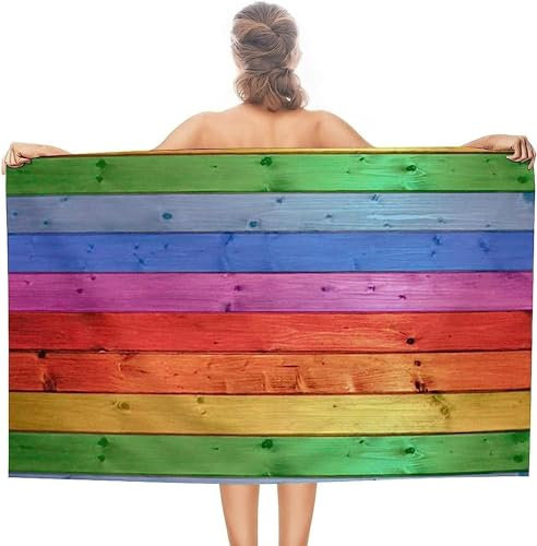 okoikfc 3D Strandtuch 80x160 cm Streifen Badetuch Groß Streifen Microfaser Handtücher Weich Schnell Trocknen Strandhandtuch Herren Frauen Badetücher, Strandtücher Strandlaken Handtuch A1417