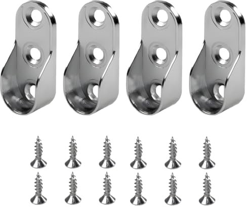 WUSJCOF Soporte Ovalado Plateado para Tubos de Armario-Organizador de Ropa Ajustable Diseño Elegante y Estilo Moderno-Accesorio de Almacenamiento para Armarios de Tamaño Estándar