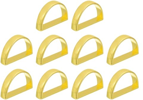 QUARKZMAN 10pz Ring per Tovaglioli a Forma di D, Fermatovaglioli da Tavolo Fibbie Tovaglioli per Decorazione Adornamento Matrimonio Festa, Oro