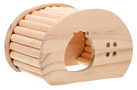 CORHAD Chinchilla Hamster Holzhaus Mit Leiter Aus Naturholz Spiel Und Versteckhaus Für Kleine Haustiere Wie Mäuse Meerschweinchen Und Chinchillas Privater Rückzugsort Und Schlafplatz