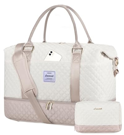 LOVEVOOK Reisetasche Damen Groß Sporttasche mit Schuhfach Handgepäck Tasche für Flugzeug Weekender Travel Duffle Cabin Bag Women Carry On Luggage Kliniktasche Geburt Set für Gym Strand Sauna Camping