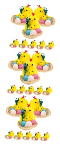 Amosfun 3 Sätze Osterküken Hängen Osterbaumschmuck Hahn Hähnchen Stofftier Hühnerkostüm Ostereier Gefüllt Hühnerstall Zubehör Für Hühnerställe Entzückendes Osterküken Plüsch 8 Stück * 3