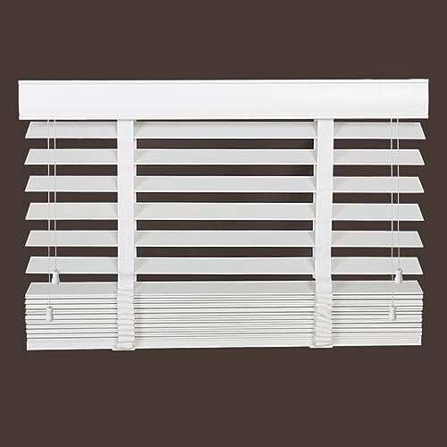 Weiße Holzjalousien, 50 mm Lamellen, 120 x 150 cm, Fensterblenden für Innen- oder Außenmontage, Sichtschutz, Verdunkelungsvorhänge, Fensterbehandlungen, Fensterläden, B x H 50 x 120 cm