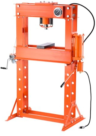 VEVOR Presse d'Atelier 50 T, Presse Hydraulique et Pneumatique à Cadre en H, avec Plaque de Pressage, Support Triangulaire et Soupape de Décharge, Réglable, Adaptée au Pliage Redressage Emboutissage