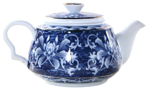ASumPio Teteras, Tetera Azul Y Porcelana Tetera De Cerámica con Asa Tetera Tetera De Cerámica Olla De Caldo Tetera Portátil Tetera Casera Tetera China Tetera De Escritorio Decora,