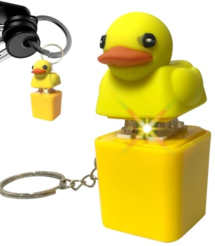 Duckyes Quacking Fidget Toy - Quacking Duck Fidget Toy Keychain - Duck Keyboard Keycaps Anxietys Relief Toy - Sounding Duckling Fidget Keyrings Stress Relief Toys - Duck Fidget Clicker For Kids Adults