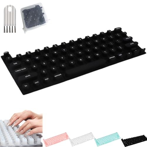 Tippytype Tastaturabdeckung für lange Nägel, Nagelkunst, erhöhte Tastaturhülle, Silikonnagelschutz, Tastaturabdeckung, kompatibel für MacBook Pro/Air 13 Zoll/14 Zoll/15 Zoll/16 Zoll 2020–2024 (Schwarz