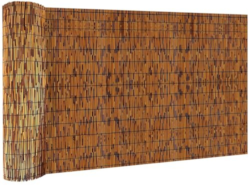 KOIUEYW Canisse en Roseau 90x500cm - Premium Brise Vue Jardin - Canisse Brise Vue Extérieur pour Jardin Terrasse Balcon Clôture Palissade - Marron