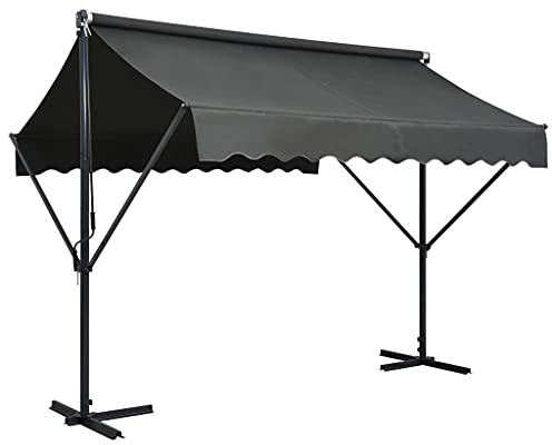 Double Pente Gartenmarkise, freistehend, Terrassenüberdachung für den Außenbereich, stilvolles Anthrazit, Schattenschutz, perfekt für Terrassen und Decks, 3 x 3 m