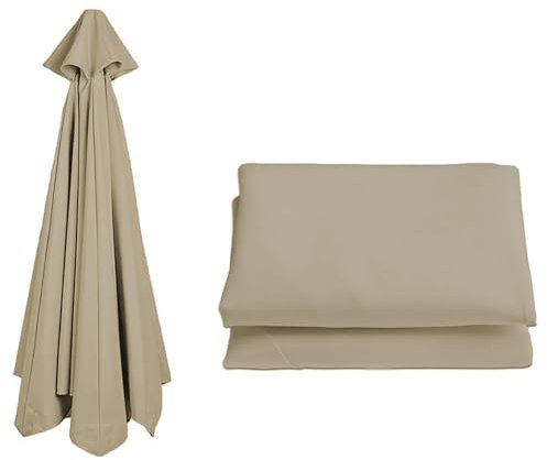 Housse de rechange pour parasol déporté de 2,4 m, 3 m, 3 m - Tissu de rechange pour parasol déporté - Toile de rechange pour parasol de terrasse (topaze, 6 baleines/2,7 m)