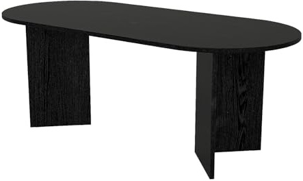 Vente-unique - Table à Manger 8 Personnes - Noir - TOPANIA