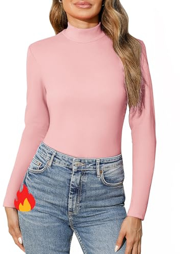 Aottori Maglia Termica Donna Collo Alto Manica Lunga | Maglietta, Leggera Basic, Top, Intimo Traspirante Invernale Dolcevita, Caldo Elasticizzato
