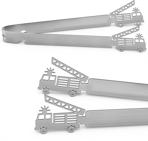 Geiserailie Grillzange Motiv Feuerwehr Geschenke Für Männer, Silber | Grill Geschenk Männergeschenk Edelstahl Personalisierte Grillzange für Feuerwehrmann Feuerwehrfrau, Spülmaschinengeeignet