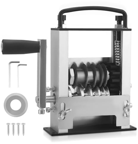 Cable Stripper Machine, Manual Wire Stripper Machine with 6 Channel & 5 Blades, Copper Wire Stripping Machine for 3-17mm Cable, Cable Stripper Tool for Hand Crank or Drill Powered